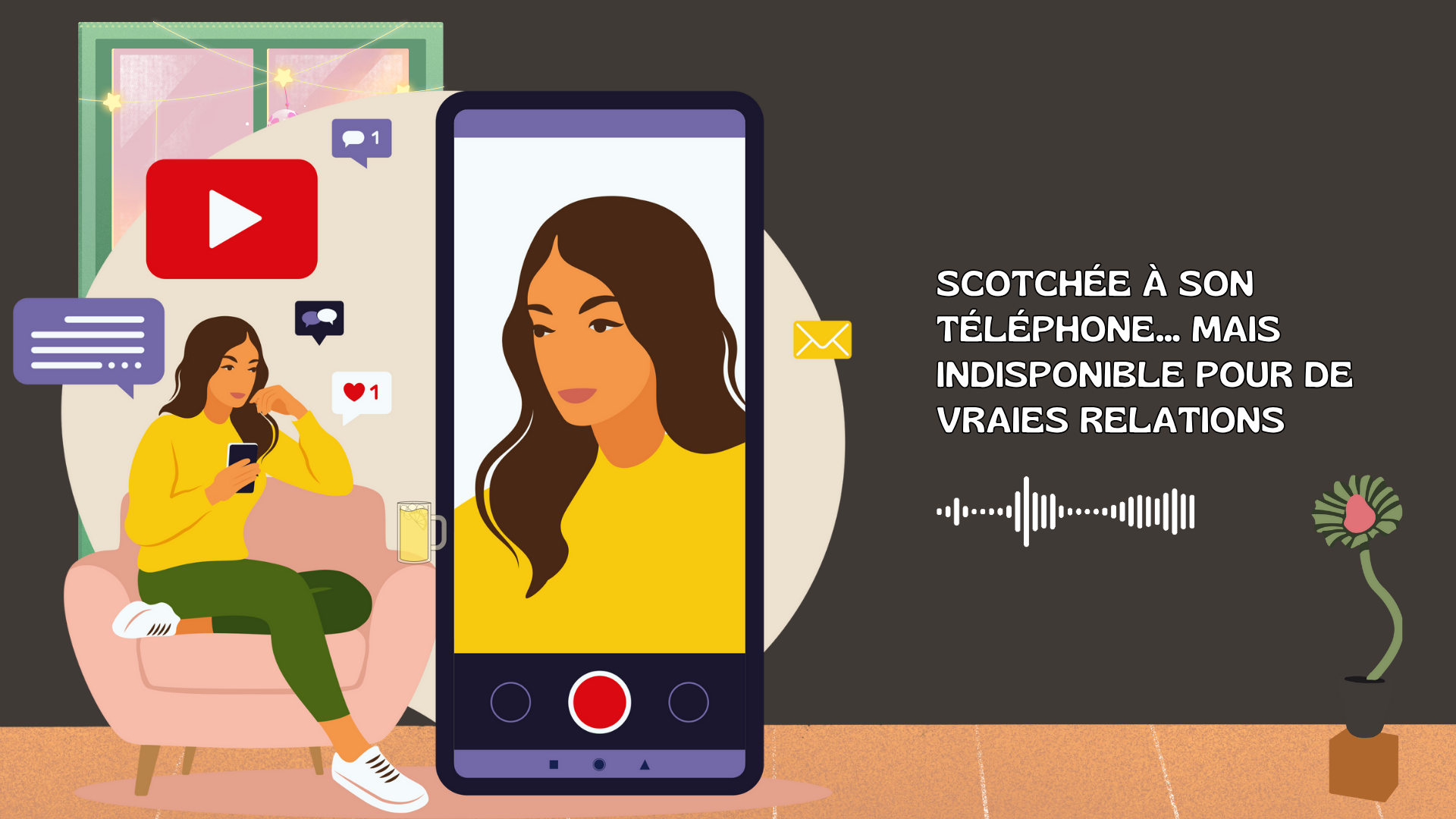 Scotchée à son téléphone mais indisponible pour de vraies relations