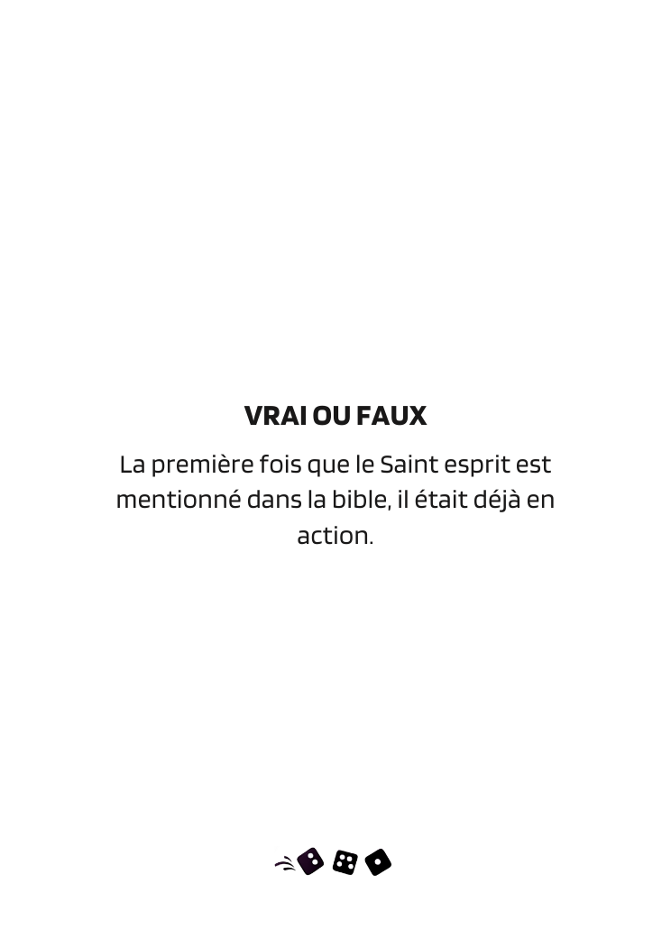 Jeu de cartes, “Viens je te présente : Le Saint-Esprit”
