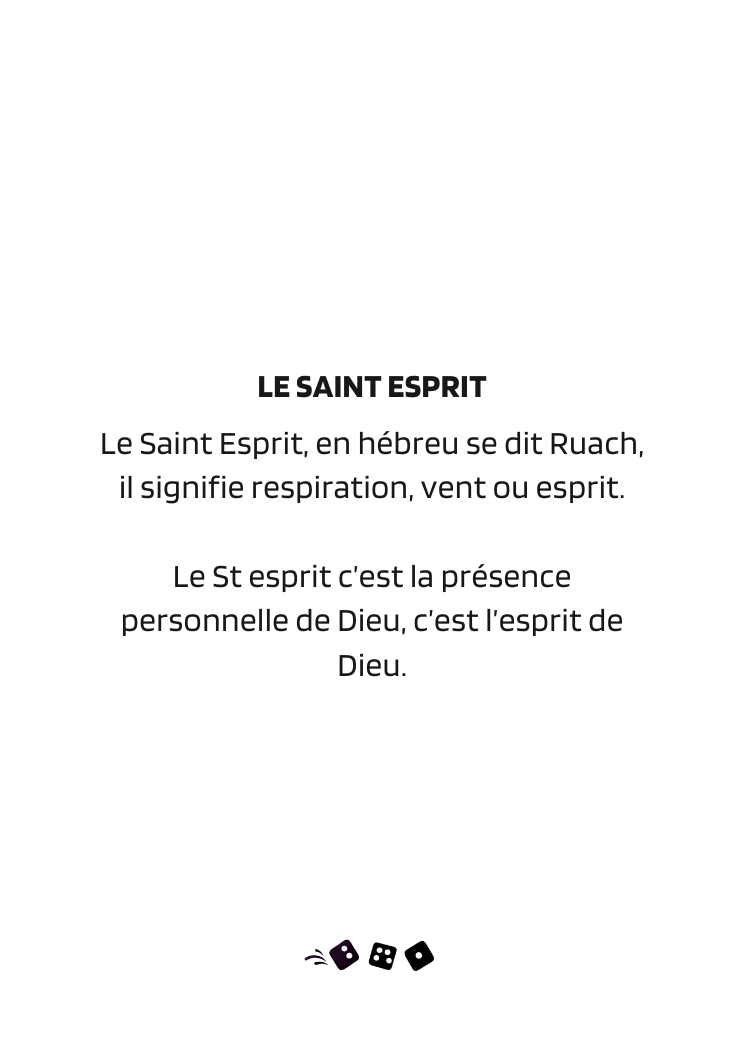 Jeu de cartes, “Viens je te présente : Le Saint-Esprit”