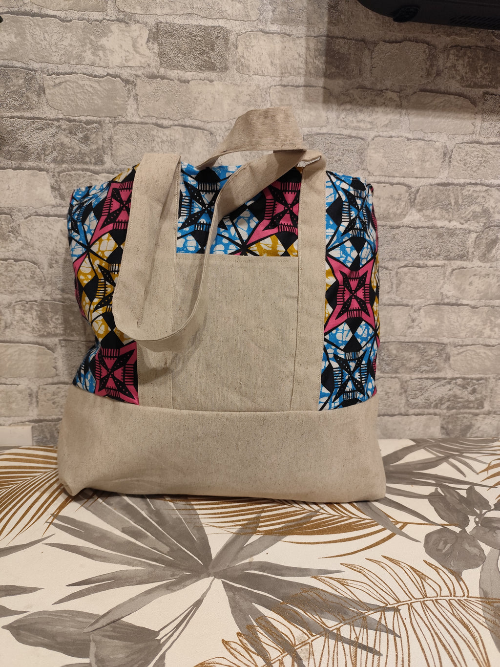 Binta. Totebag cousu main – pièce unique.
